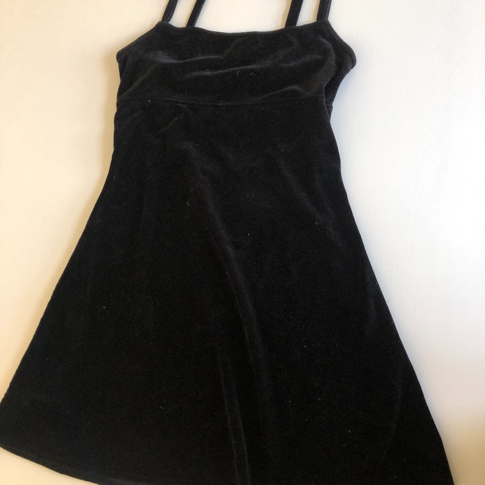Velvet Mini A line Back Lace Dress